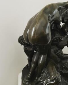 Jef Lambeaux, nymphe, enfant et faune, bronze àpatine brune/verte, inspiré d’un plâtre de 1884, dim:  59x38x30