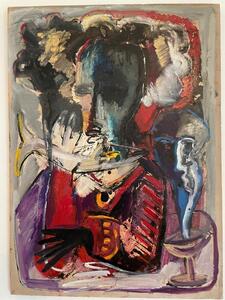Juan Gomilla (Farres), sans titre, acrylique sur carton marouflé sur panneau, ca1985, Ecole espagnole, dim: 110cmx80cm