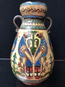 Vase en céramique décor antique stylisé Montopoli Val d’Arno 1930 parfait état H. 30 cm 